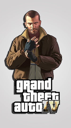 Niko Bellic Character Art from Grand Theft Auto IV in Stylized Comic Illustration HD phone wallpaper
