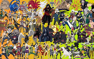 Naruto Shippuden Complete Character Roster and Tailed Beasts Anime Wallpaper HD wallpaper