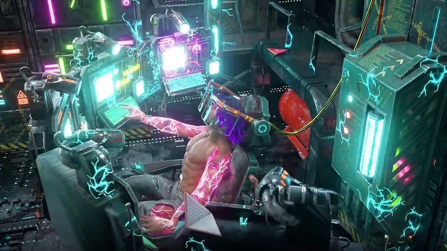 Cyberpunk Hacker in Neon-Lit Control Room with Glowing Circuitry and Multiple Monitors HD wallpaper