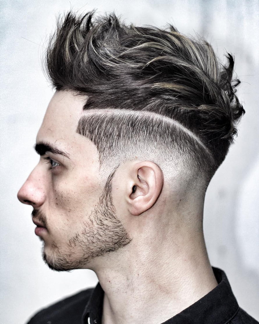 Modern Men's Undercut With Textured Top And Sharp Side Part HD phone wallpaper