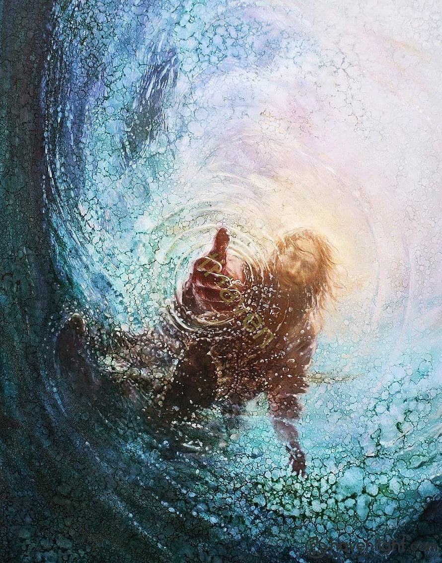 Divine Hand Reaching Through Ethereal Light and Water Ripples HD phone wallpaper