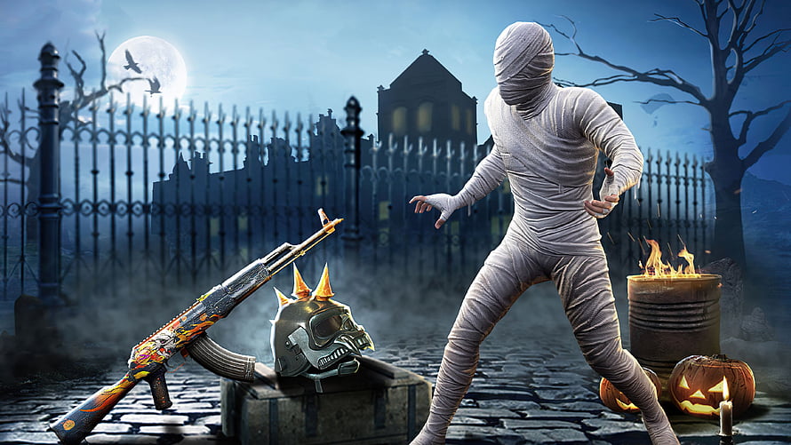 PUBG Mummy Halloween Event Skin in Spooky Cemetery Setting HD wallpaper