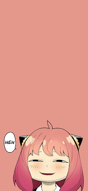 Anya Forger Smiling Portrait with Cat Ears Headband on Pink Background HD phone wallpaper