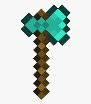 Minecraft Diamond Axe Pixel Art Icon on Light Background HD phone wallpaper