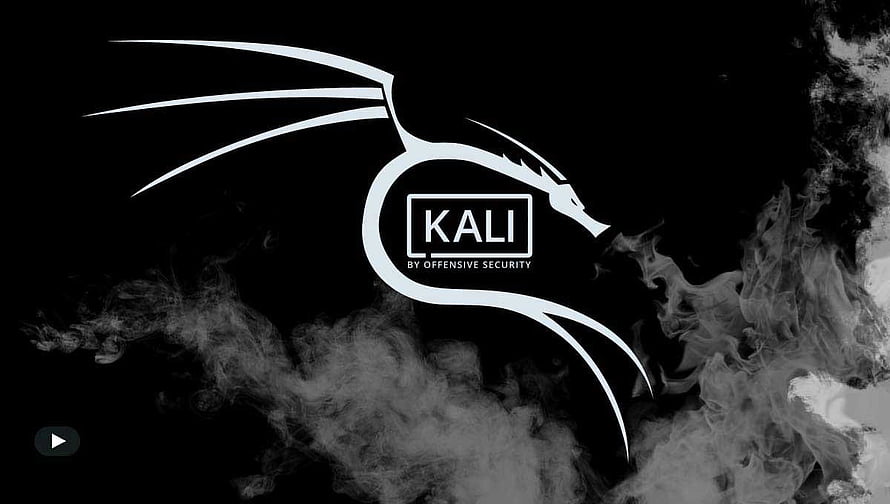 Kali Linux by Offensive Security Dragon Logo with Smoke on Black Background HD wallpaper