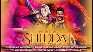 Shiddat Movie Poster Featuring Dancer and Man Amidst Vibrant Colorful Smoke, Shiddat Movie and 480p FilmyZilla, Filmymaza, Filmywap, khatrimaza, Tamilrockers, #shiddat movie HD wallpaper