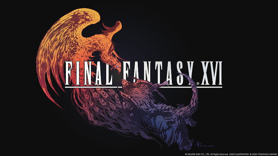 Final Fantasy XVI Official Logo Artwork Featuring Fire and Ice Creatures HD wallpaper