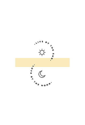 Minimalist Sun and Moon Line Art with Inspirational Quote on White Background HD phone wallpaper