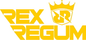 Rex Regum Qeon Esports Team Logo With Crown And Shield Emblem HD wallpaper