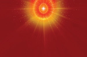 Radiant Spiritual Light Burst with Golden Rays on Deep Red Background HD wallpaper