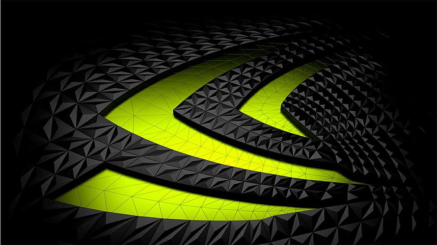 NVIDIA GeForce RTX Low Poly Geometric Design with Neon Green Accents HD wallpaper