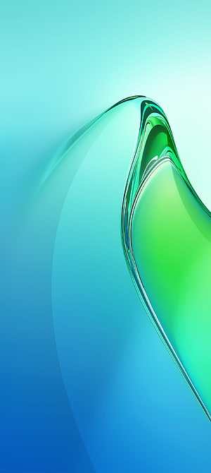Oppo Reno 8 Pro Abstract Glass Wave Wallpaper in Blue and Green HD phone wallpaper