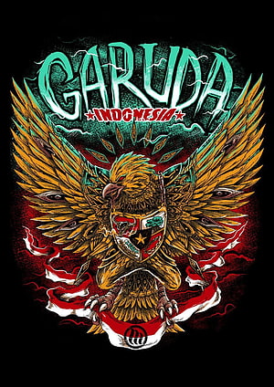 Garuda Pancasila National Emblem of Indonesia with Spread Wings and Shield HD phone wallpaper