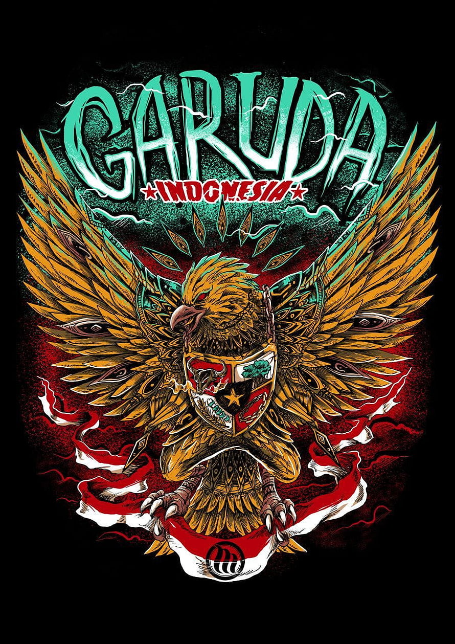 Garuda Pancasila National Emblem of Indonesia with Spread Wings and Shield HD phone wallpaper