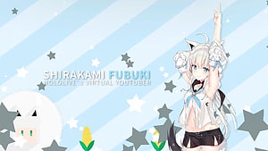 Shirakami Fubuki Hololive Virtual YouTuber Anime Character Wallpaper HD wallpaper