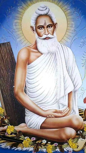 Baba Loknath Meditating in White Robes with Radiant Halo and Floral Surroundings HD phone wallpaper