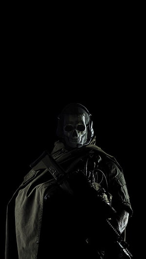 Ghost Operator from Call of Duty Modern Warfare in Dark Tactical Gear HD phone wallpaper