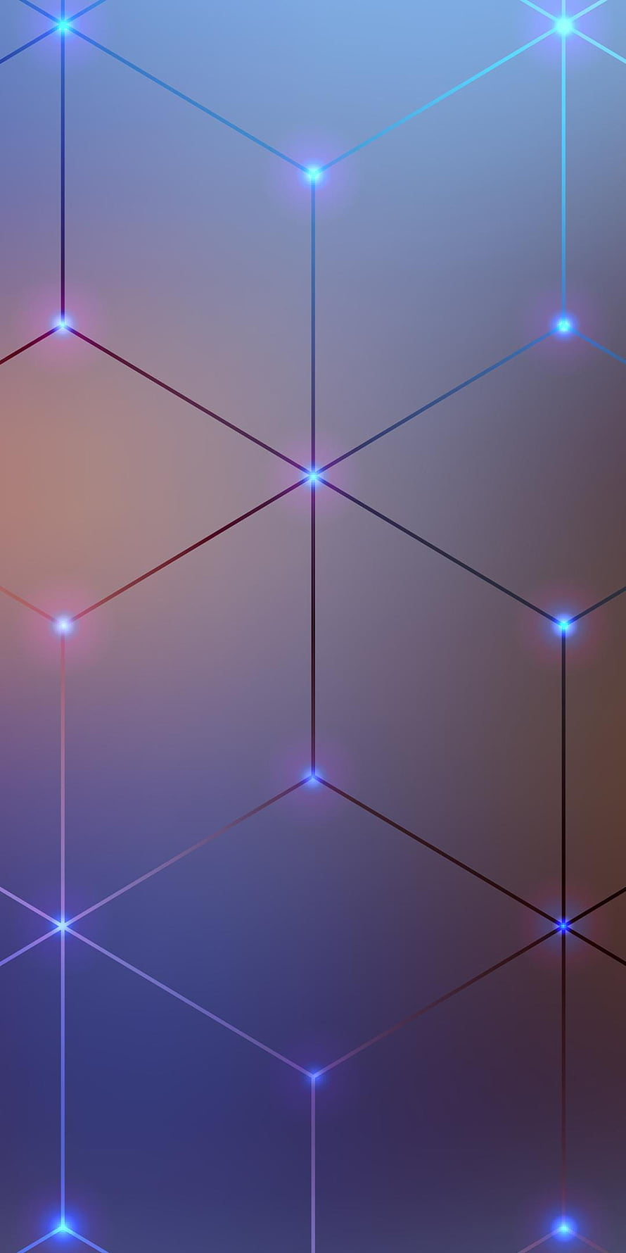 Geometric Network Grid with Glowing Nodes on Gradient Background HD phone wallpaper