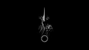 The Witch King Nazgul from The Lord of the Rings in Dark Monochrome Illustration HD wallpaper