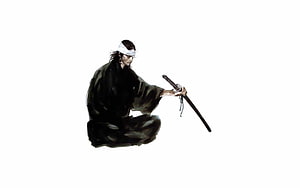 Miyamoto Musashi in Vagabong: Watercolor Samurai with Katana HD wallpaper
