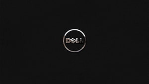 Dell Logo on Black Textured Surface Minimalist Tech Branding HD wallpaper