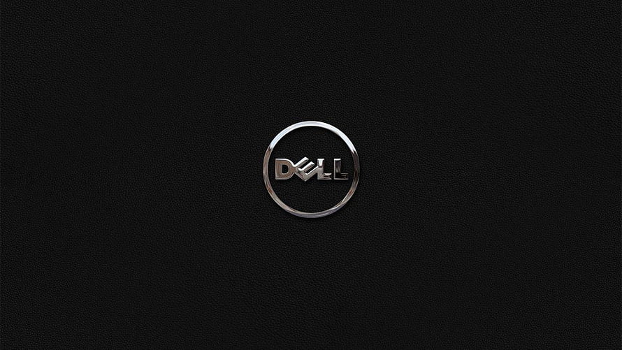 Dell Logo on Black Textured Surface Minimalist Tech Branding HD wallpaper