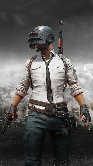 PUBG Mobile Character Render in Tactical Gear with Pistol and Rifle HD phone wallpaper