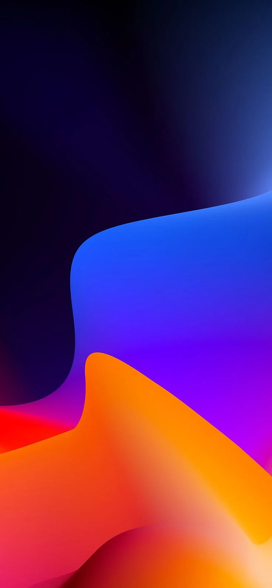 Vibrant Abstract Gradient Waves in Blue Purple and Orange on Dark Background HD phone wallpaper