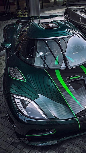 Koenigsegg Agera RS Carbon Fiber Hypercar with Green Accents HD phone wallpaper