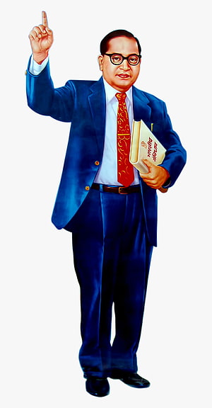 Babasaheb Ambedkar Portrait in Blue Suit with Red Tie and Book HD phone wallpaper
