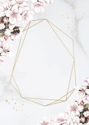 Elegant Floral Wedding Invitation Frame with Gold Geometric Lines and Marble Texture HD phone wallpaper