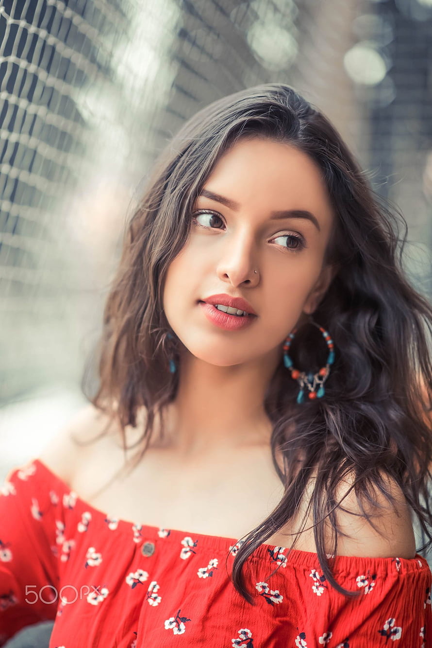 Tripti Dimri Portrait in Red Floral Off-Shoulder Top with Beaded Earrings HD phone wallpaper