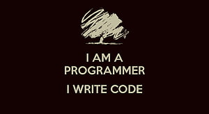 Minimalist Programmer Identity Quote With Abstract Brushstroke Icon On Dark Background HD wallpaper
