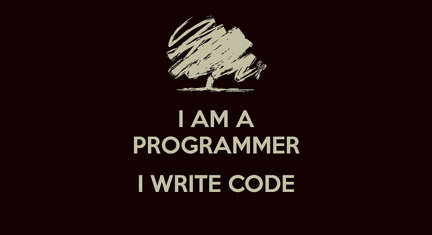 Minimalist Programmer Identity Quote With Abstract Brushstroke Icon On Dark Background HD wallpaper