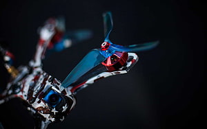 Mokaframe 250 Mini FPV Racing Quadcopter Drone with Blue Propellers and Star Pattern Frame HD wallpaper