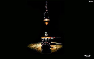 Sacred Shiva Lingam Altar With Hanging Oil Lamp In Dark Temple Setting HD wallpaper