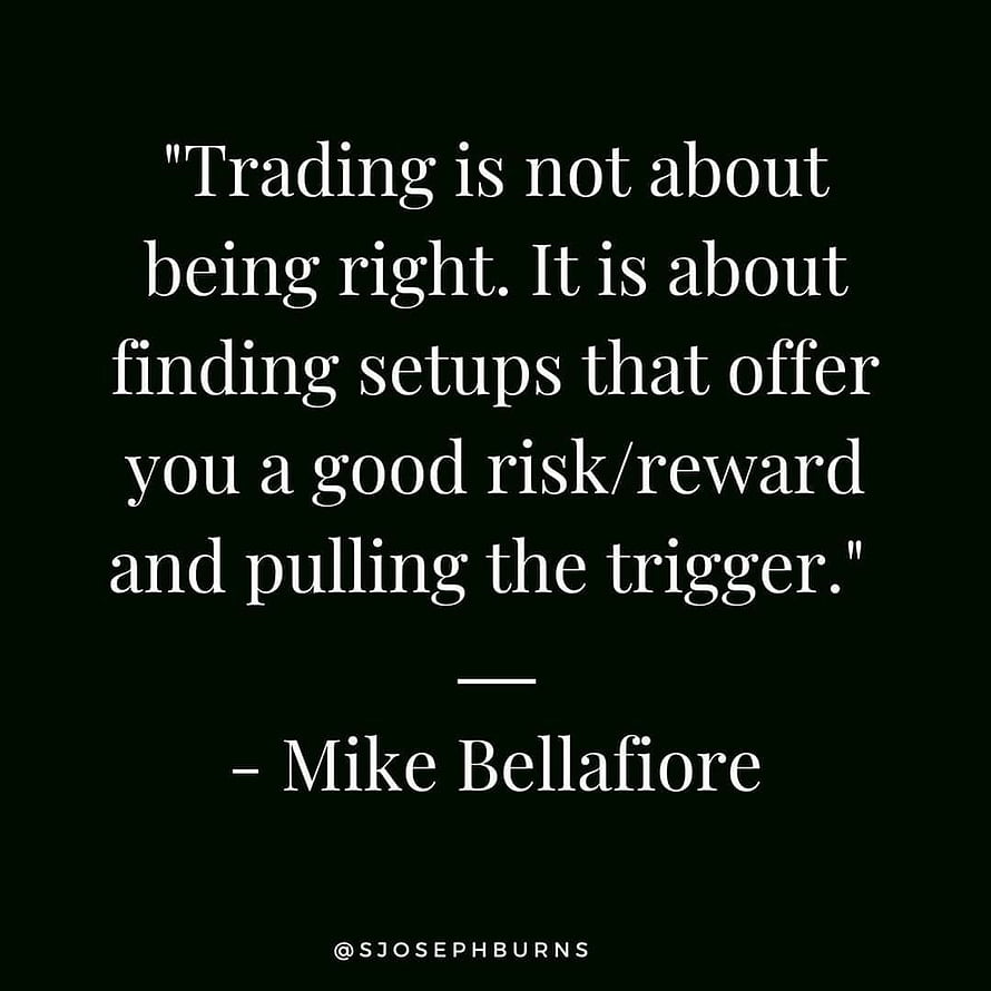 Mike Bellafiore Trading Quote on Risk Reward and Market Setups HD phone wallpaper
