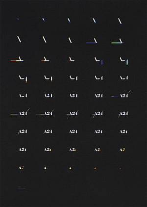 A24 Logo Evolution Poster Displaying Brand Identity Development on Black Background HD phone wallpaper