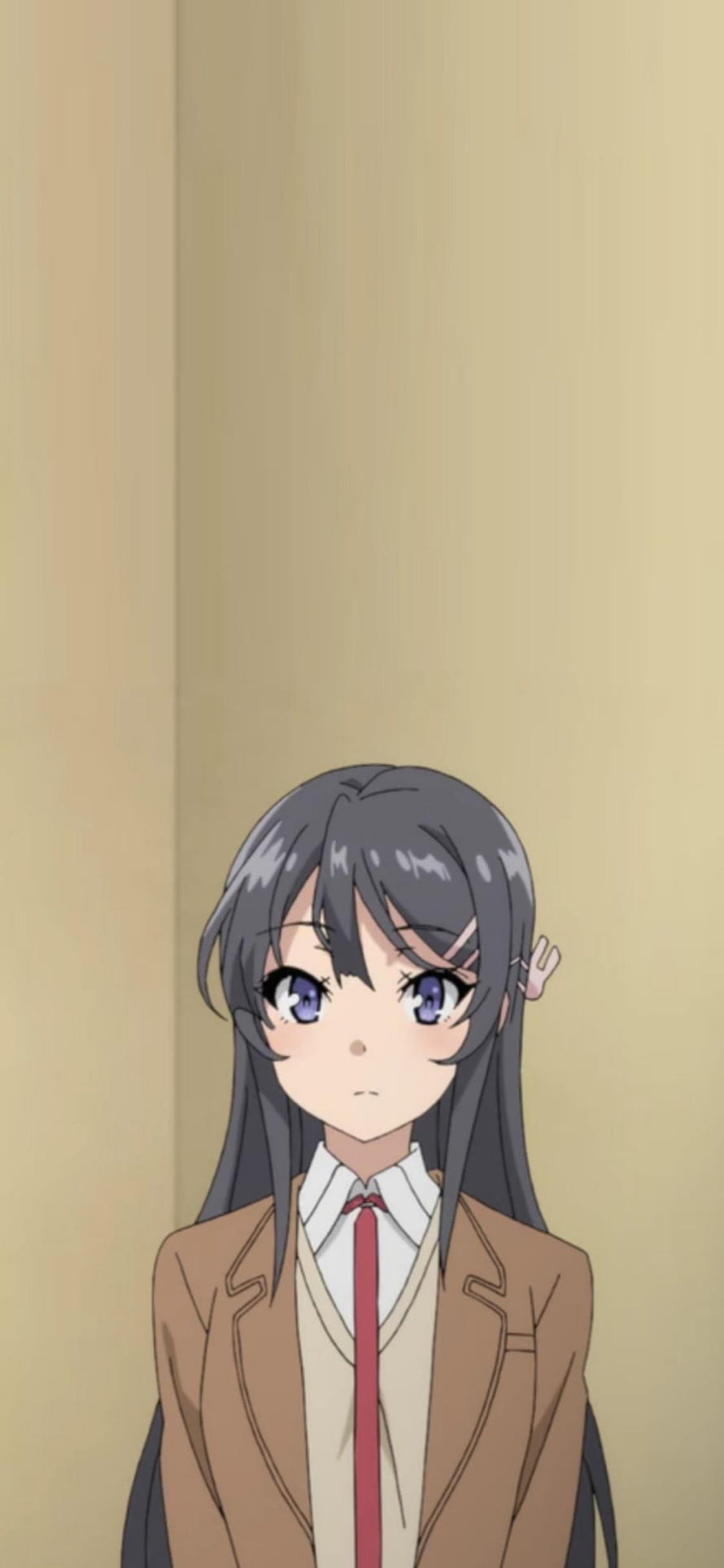 Mai Sakurajima in School Uniform from Seishun Buta Yarou Anime HD phone wallpaper