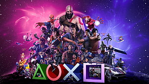 PlayStation 5 Game Lineup Featuring Kratos, Spider-Man, and Iron Man Against Cosmic Background, PlayStation Boss Jim Ryan Agrees £70 is Fair Price For PS5 Games, gaming ps5 HD wallpaper