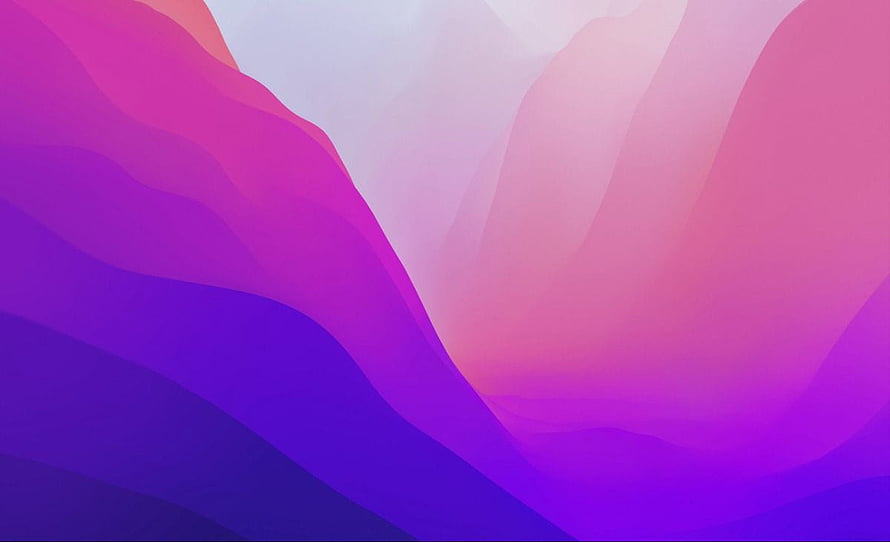macOS Monterey Abstract Gradient Wallpaper with Flowing Purple and Pink Waves HD wallpaper