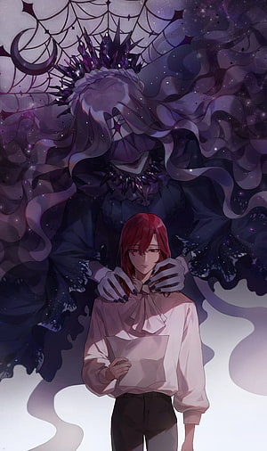 Cale Henituse and the Shadow Entity in Dark Fantasy Illustration HD phone wallpaper