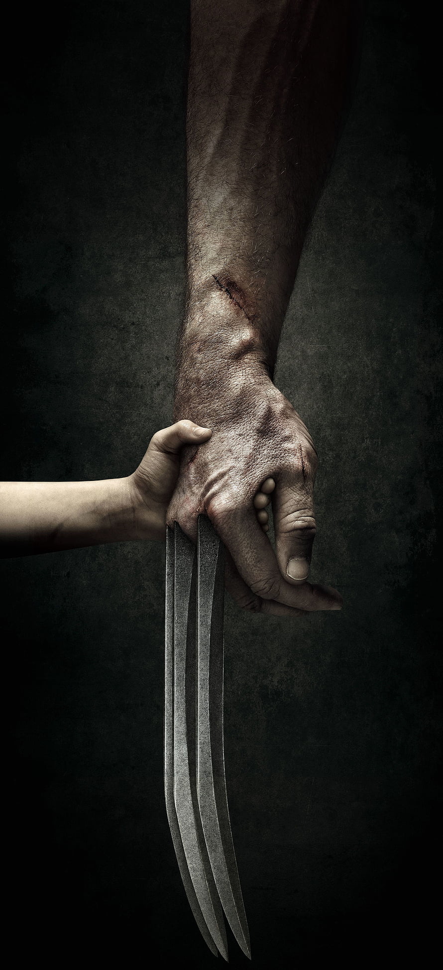 Wolverine Adamantium Claws Extending From Gripped Fist in Dark Cinematic Style HD phone wallpaper