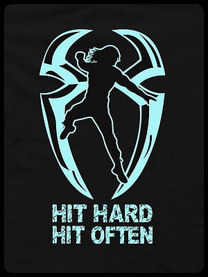 Roman Reigns Wrestling Silhouette Logo with Hit Hard Hit Often Motto HD phone wallpaper