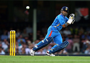 Sachin Tendulkar Playing Cricket in Blue India Kit HD wallpaper