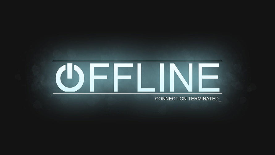 Offline Connection Terminated Digital Artwork with Glowing Text on Dark Background HD wallpaper