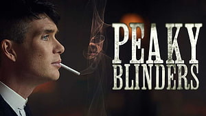 Peaky Blinders Tommy Shelby Profile With Cigarette Smoke and Show Logo HD wallpaper