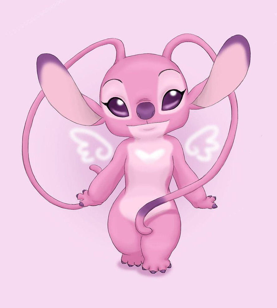 Angel from Lilo and Stitch in a cute pink fairy illustration with glowing wings HD phone wallpaper