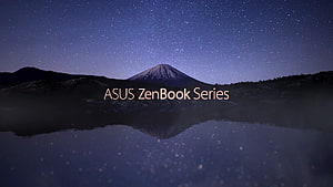 Asus ZenBook Series Night Sky Mountain Reflection Wallpaper HD wallpaper