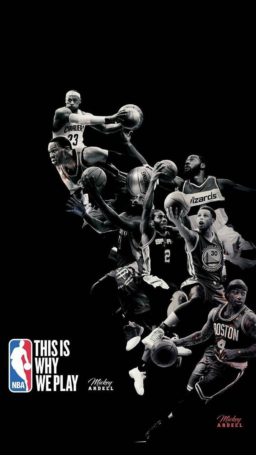 NBA This Is Why We Play Poster Featuring Iconic Basketball Players in Action HD phone wallpaper